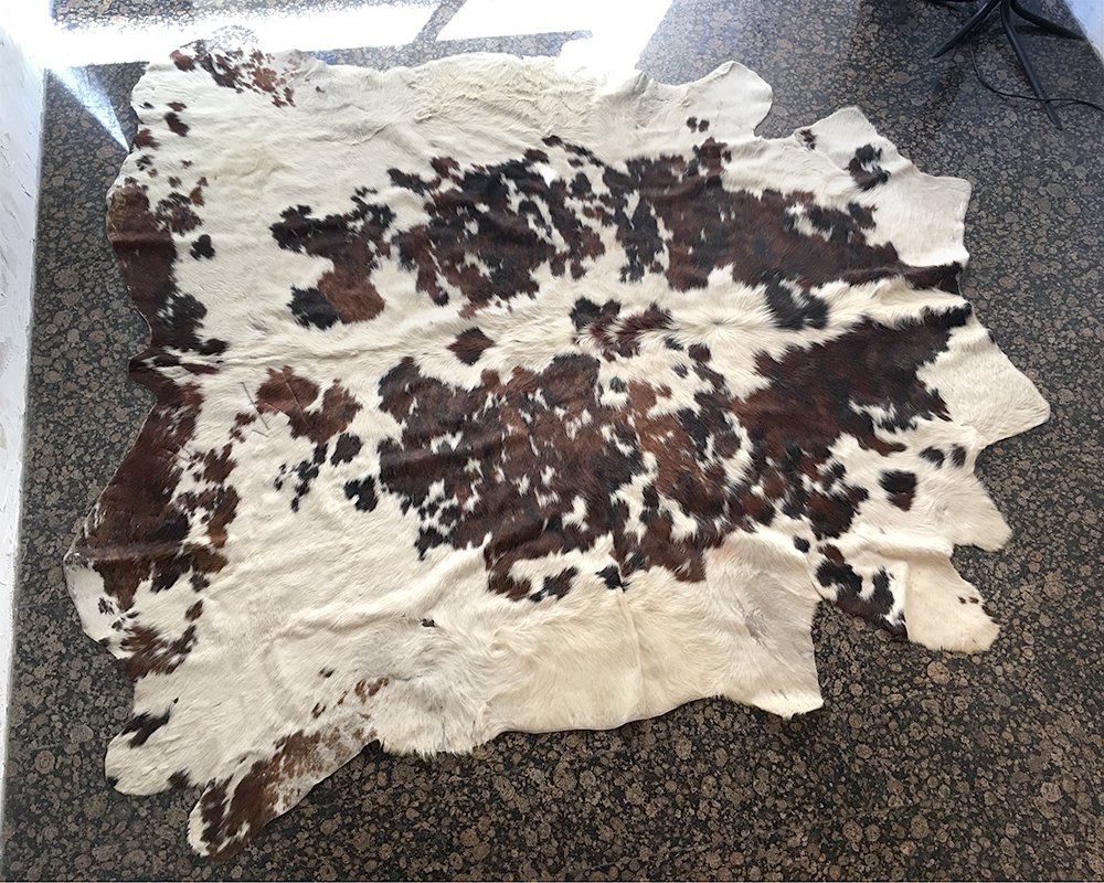 Leather Cowhide Rug, Italy, 1970s for sale at Pamono