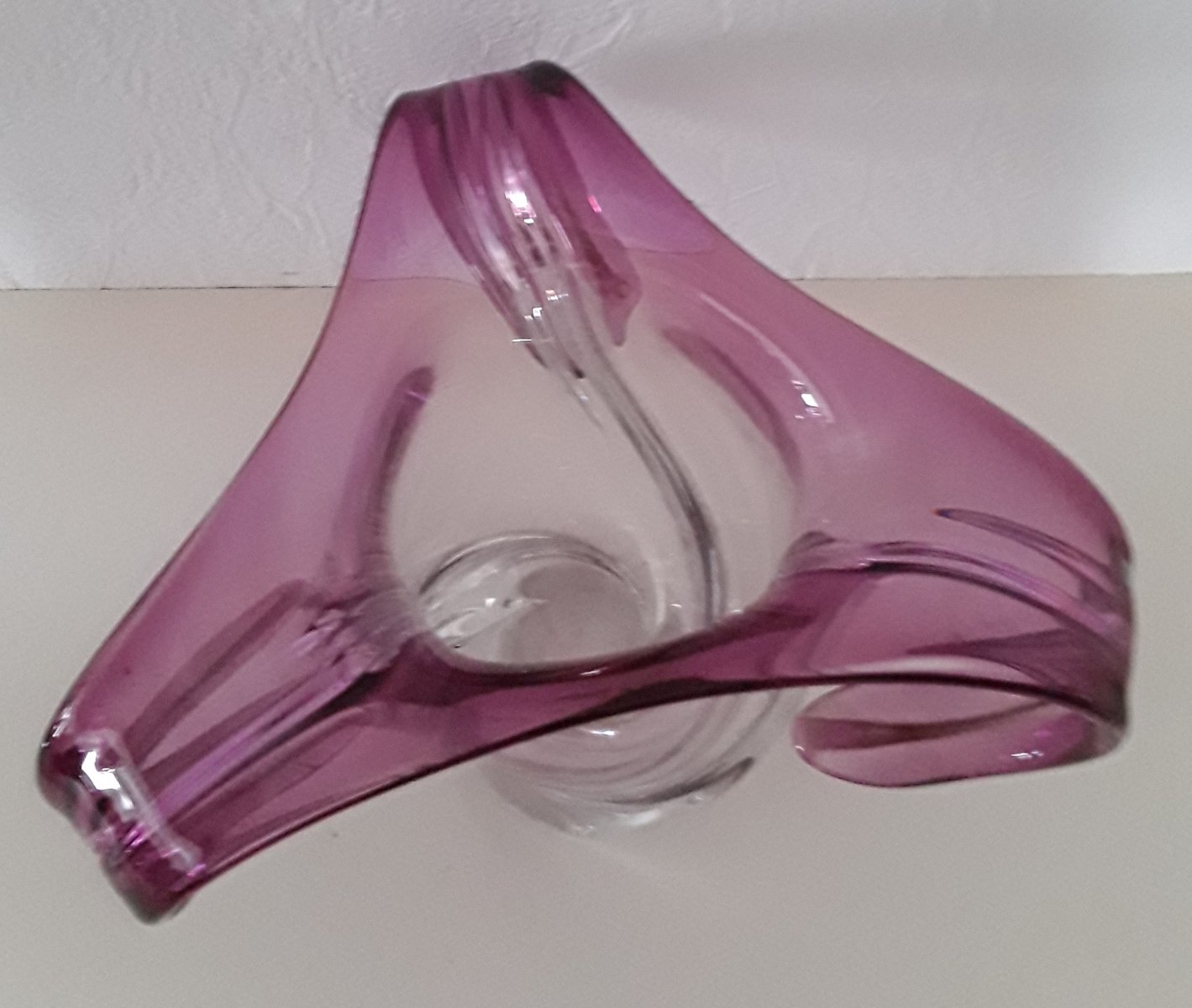 Vintage Purple Tinted Crystal Glass Vase from the House of Val Saint