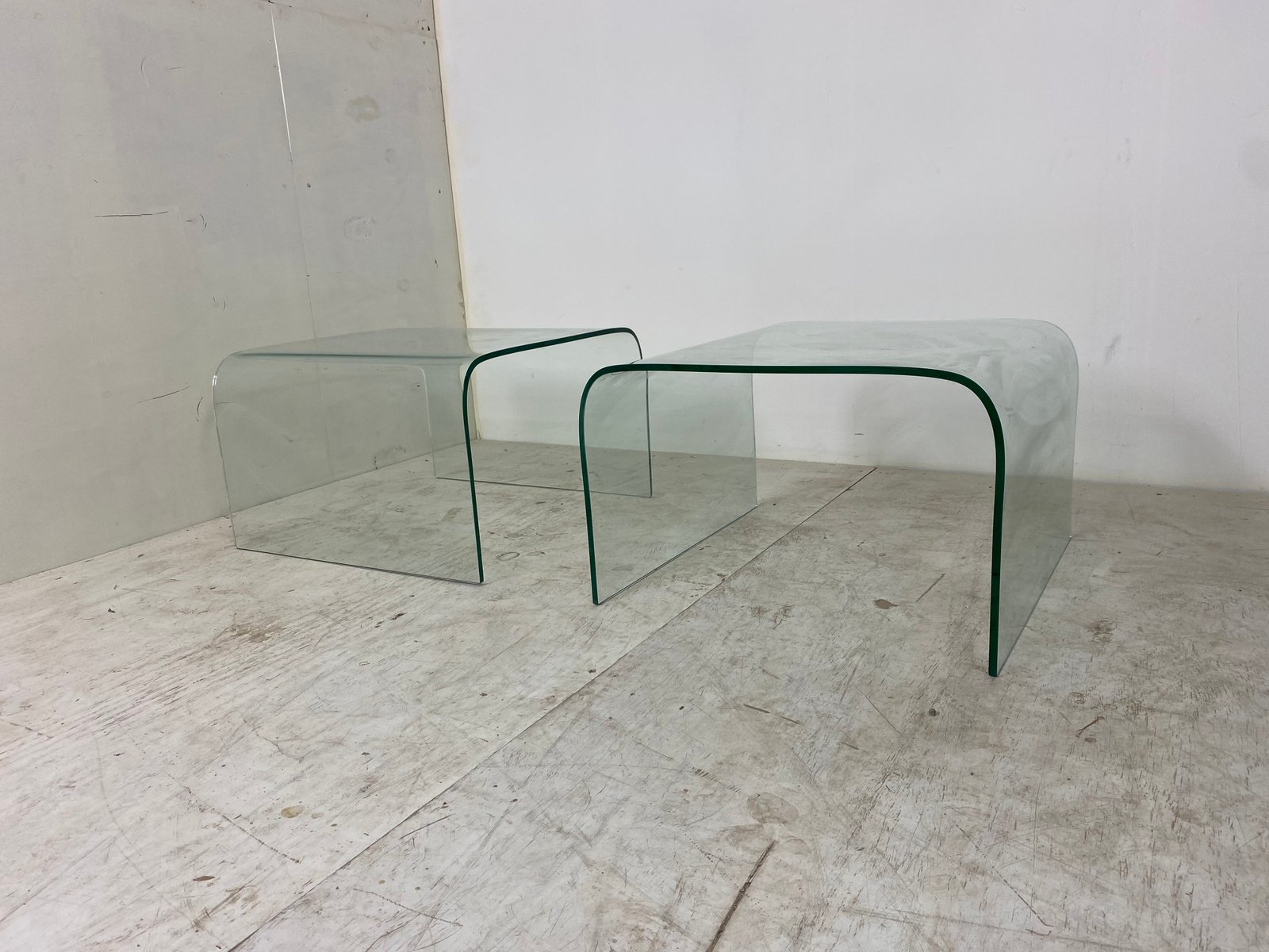 Glass Waterfall Side Table from Fiam, 1980s for sale at Pamono