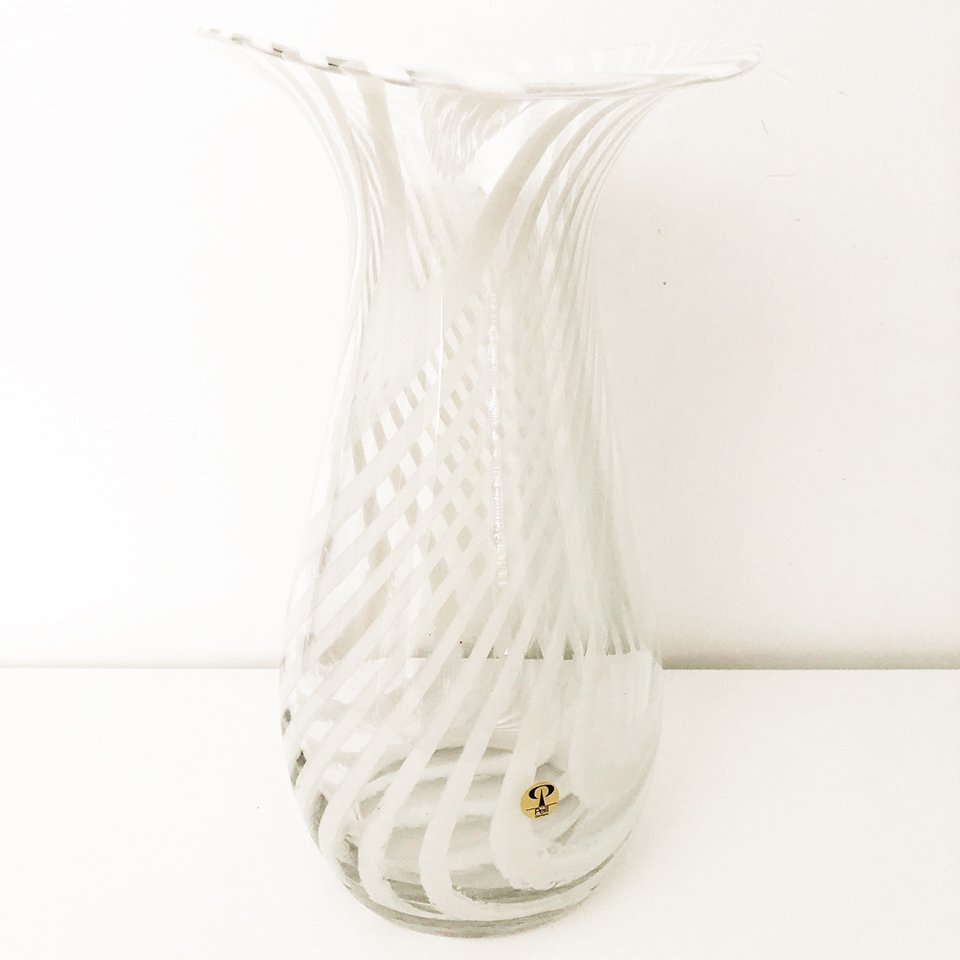 Zebra Glass Vase with Kenya Design from Peill & Putzler, 1970s for sale