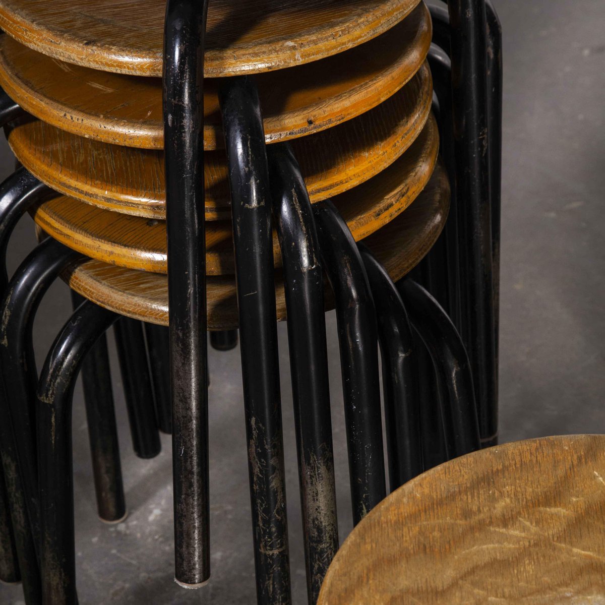 French Stacking School Stool, 1960s for sale at Pamono