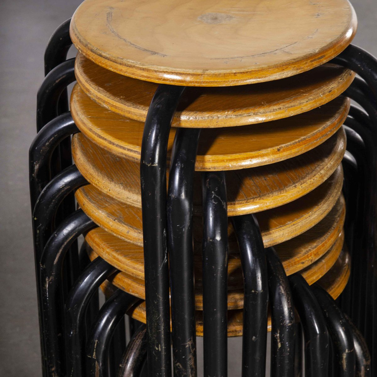 French Stacking School Stool, 1960s for sale at Pamono