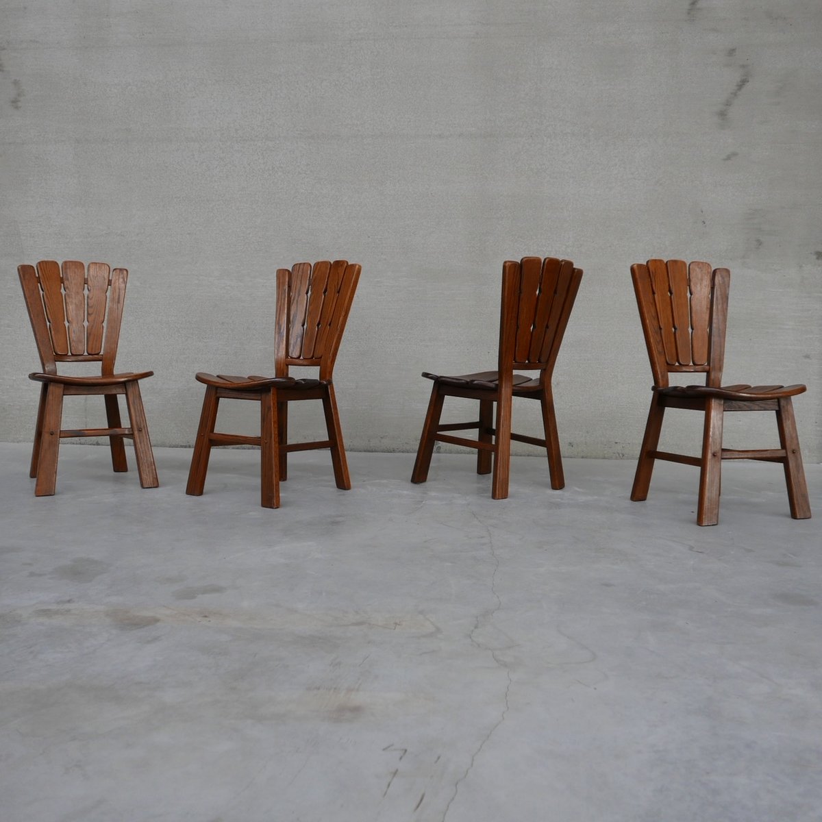 MidCentury Wooden Dining Chairs, Set of 4 for sale at Pamono