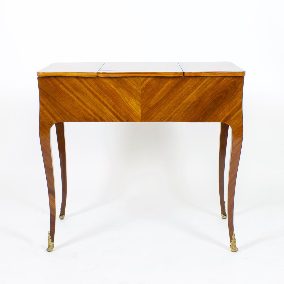 Petit Bureau Coiffeuse Style 18ème – Bois Marron, 3 Tiroirs, 80 Cm, époque