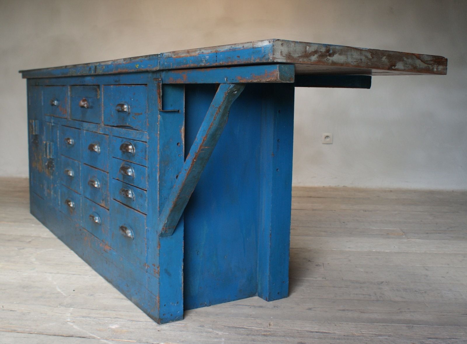 Industrial Cobalt Blue Drawer Unit, 1950s for sale at Pamono