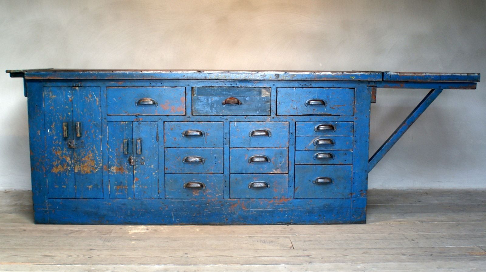 Industrial Cobalt Blue Drawer Unit, 1950s for sale at Pamono