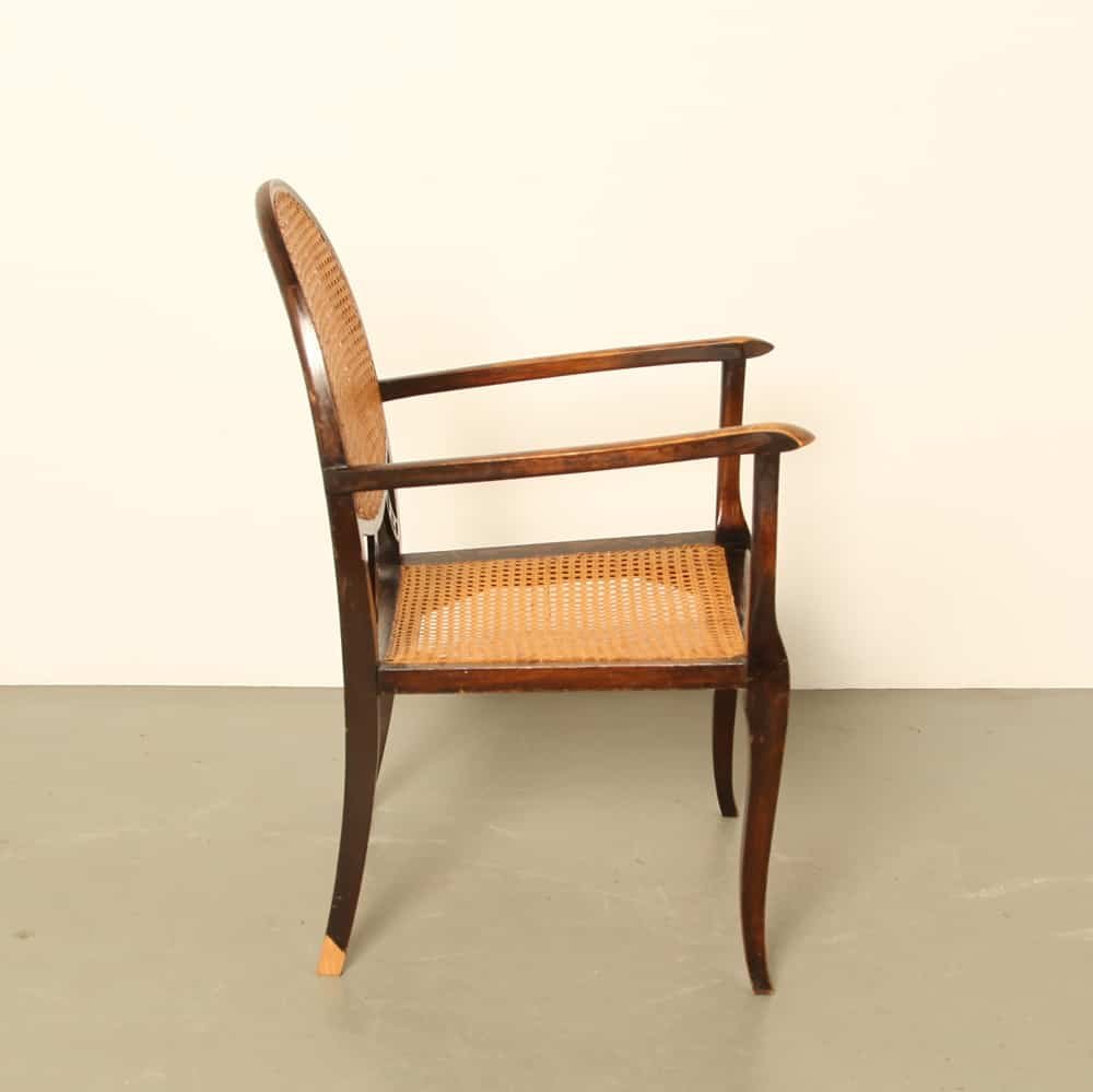 Stuhl mit Sitz aus Korbgeflecht, 1930er bei Pamono kaufen