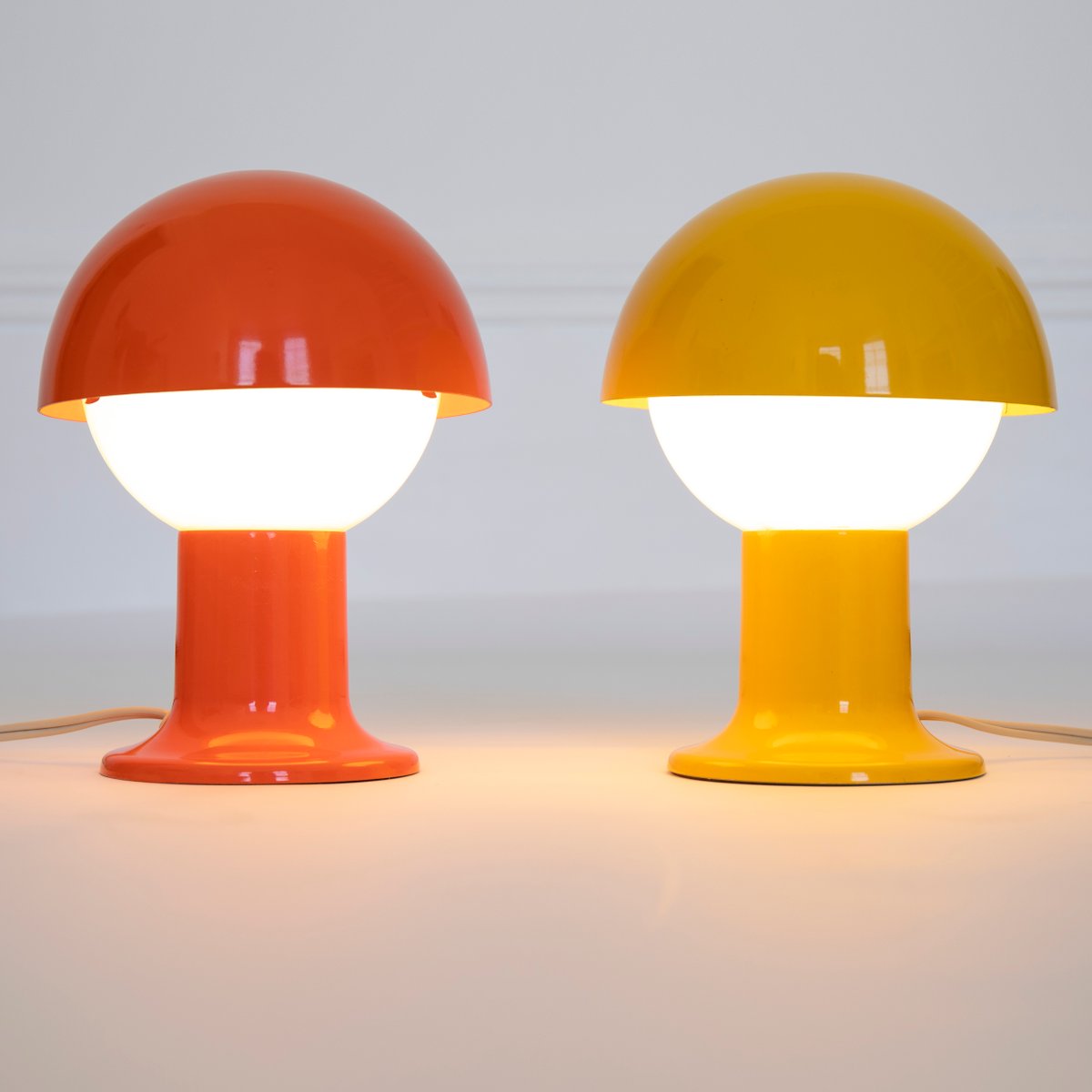 Orange & Yellow Bedside Lamps by Sven Aage Holm Sørensen, Set of 2 for