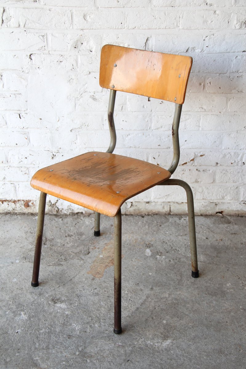 Vintage Wooden School Chair For At Pamono Vintage Wooden School Chair