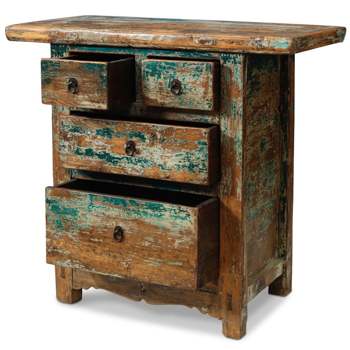 Distressed Blue Storage Chest for sale at Pamono