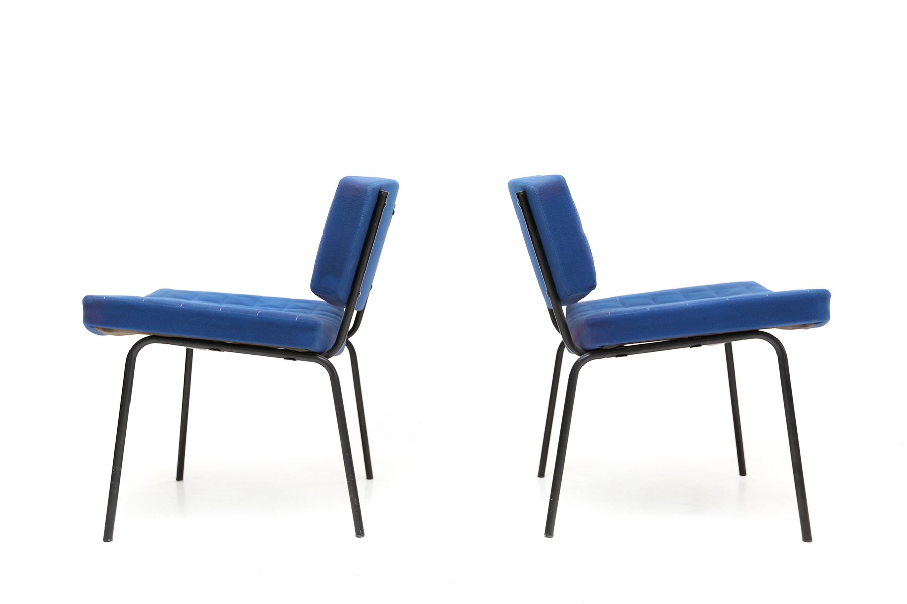 Royal Blue Chairs by Pierre Guariche for Meurop, 1950s, Set of 2 for