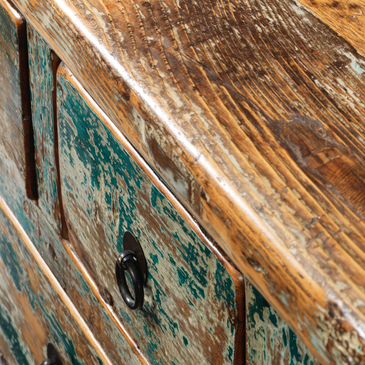 Distressed Blue Storage Chest for sale at Pamono