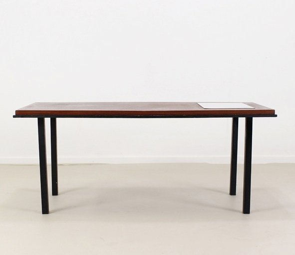 Vintage Belgian Coffee Table With White Formica Inlay 1965 For Vintage Belgian Coffee Table With White Formica Inlay 1965