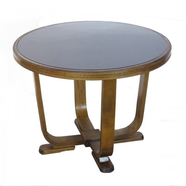 Art Deco Coffee Table With Glass Top 1950s For Sale At Pamono