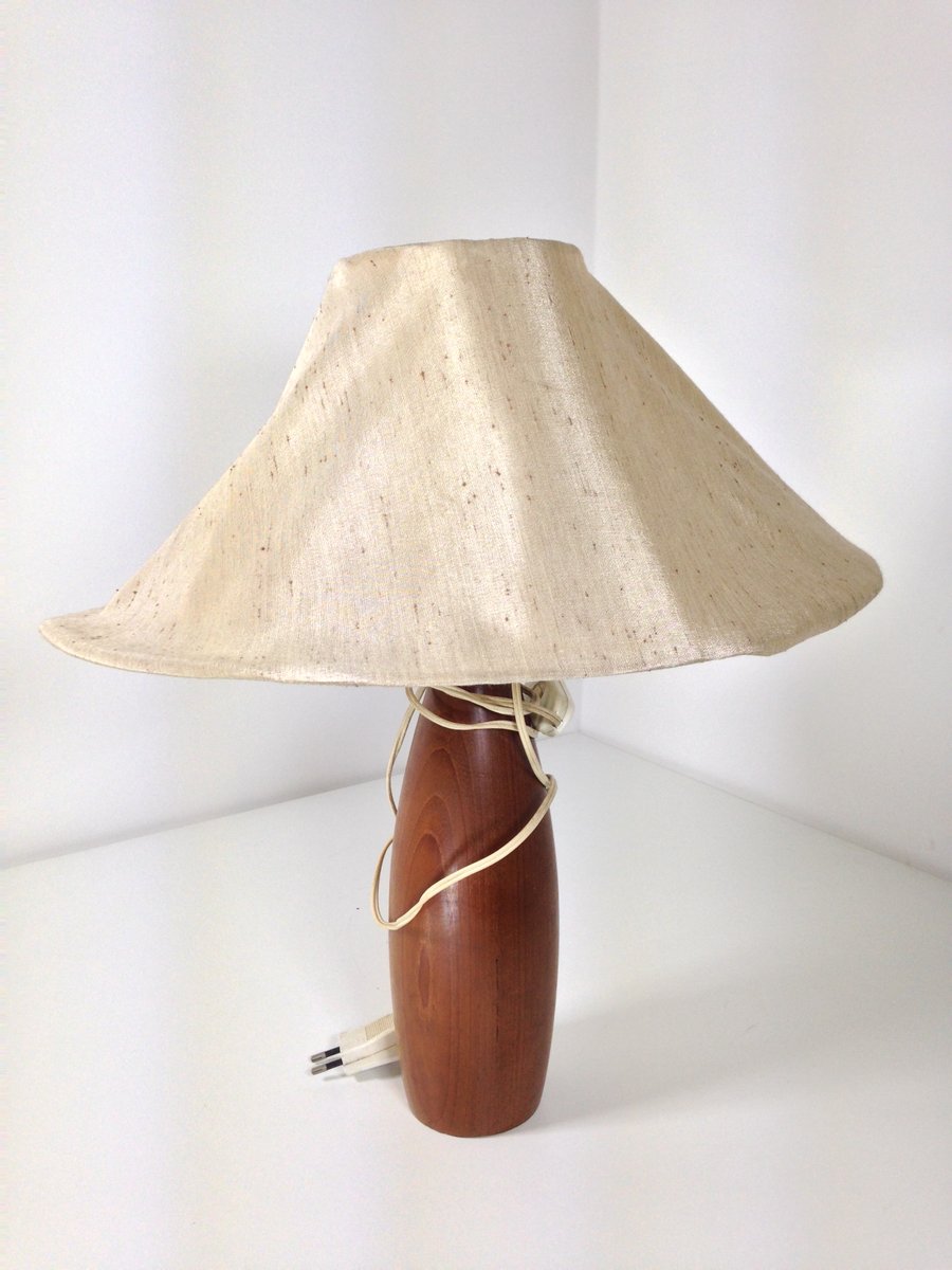 Vintage Danish Desk Lamp with Teak Base, 1950s for sale at Pamono
